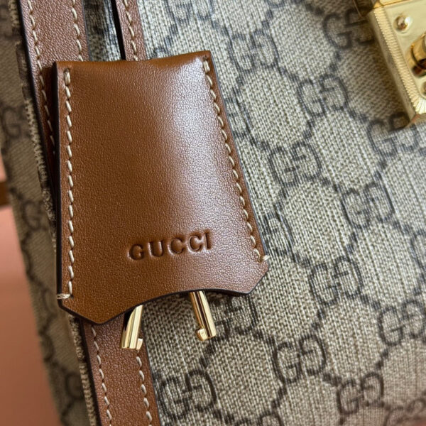 img_89648692_20250528_i1748434024_4632_6_jpg GUCCI 26S PADLOCK TOP HANDLE BAG 25 IN DARK BEIGE AND BROWN CALFSKIN