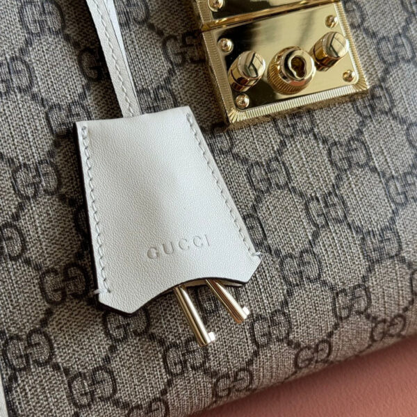 img_89648692_20250602_i1748855456_9217_4_jpg GUCCI 26S PADLOCK TOP HANDLE BAG 25 IN DARK BEIGE AND WHITE CALFSKIN