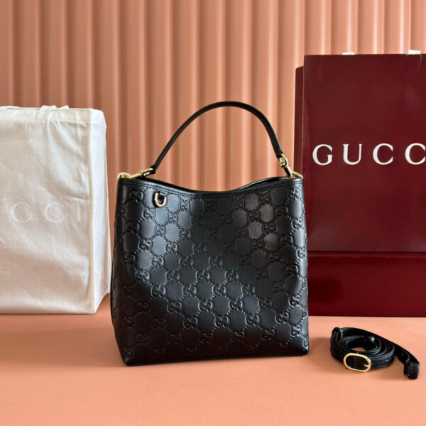 img_89648692_20250605_i1749114683_8400_7_jpg GUCCI 26S HAND BAG 25 IN BLACK CALFSKIN WITH MONOGRAM PATTERN