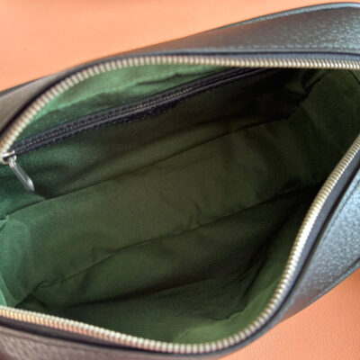 GUCCI 25S OPHIDIA CROSSBODY BAG 28 IN BLACK CALFSKIN