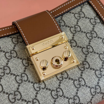 img_89648692_20250712_i1752315023_1820_7_jpg GUCCI 26S PADLOCK TOP HANDLE BAG 20 IN DARK BEIGE AND BROWN CALFSKIN