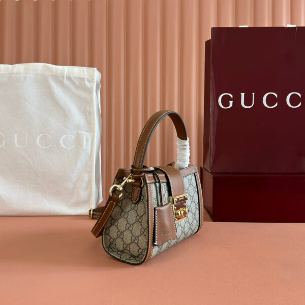 img_89648692_20250712_i1752315023_8637_1_jpg GUCCI 26S PADLOCK TOP HANDLE BAG 20 IN DARK BEIGE AND BROWN CALFSKIN