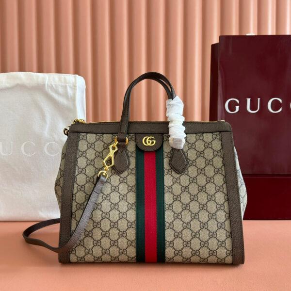 img_89648692_20250907_i1757240189_4950_3_jpg GUCCI 26S OPHIDIA HANDBAG 33 IN BROWN AND DARK BEIGE CALFSKIN