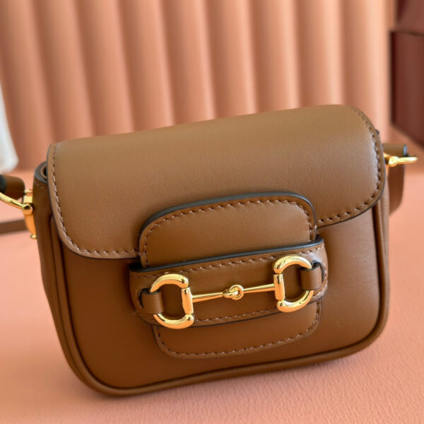 GUCCI 26S HORSEBIT 1955 BAG 13 IN BROWN CALFSKIN