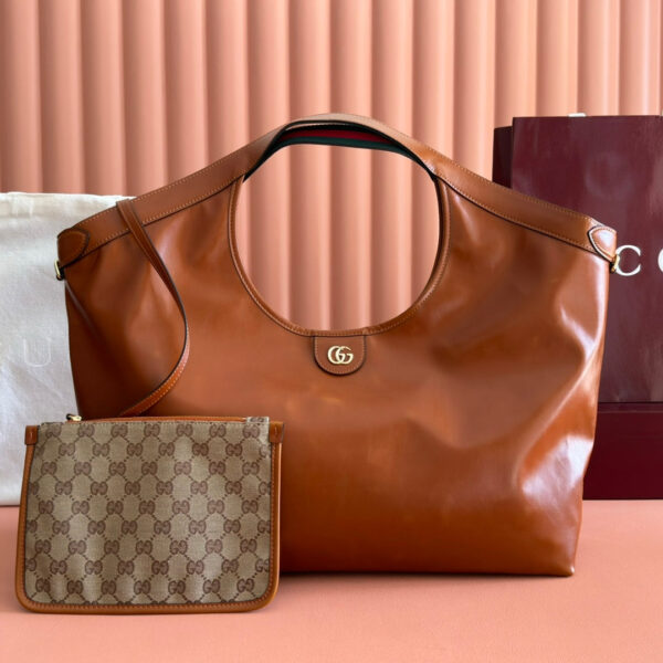 img_89648692_20251128_i1764320777_5959_4_jpg GUCCI 26S GIGLIO LARGE TOTE BAG 60 IN DARK BROWN SHINY CALFSKIN