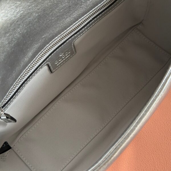 GUCCI 26S GG MARMONT BAG 26 IN SILVER LAMBSKIN