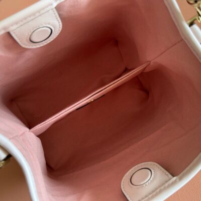 GUCCI 26S HAND BAG 19 IN LIGHT PINK CALFSKIN WITH MONOGRAM PATTERN