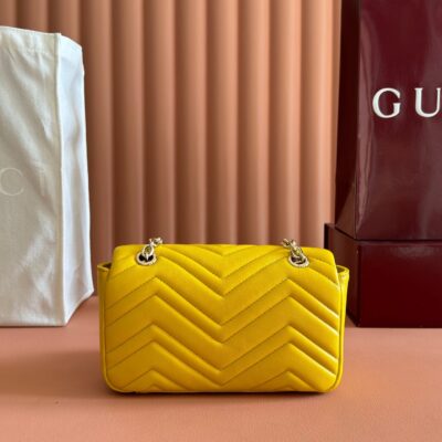 GUCCI 26S GG MARMONT BAG 22 IN YELLOW LAMBSKIN