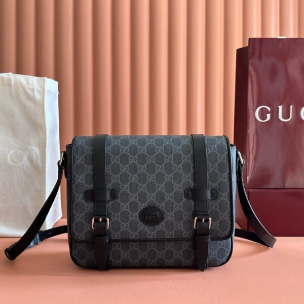 img_89648692_20251223_i1766486912702_2148_0_0_jpg GUCCI 26S MESSENGER CROSSBODY BAG 28 IN CHARCOAL GRAY CANVAS