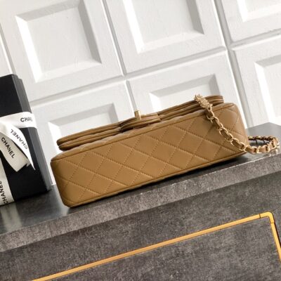 img_9322ccb2_20260422_i1776859913823_2724_0_3_jpg CHANEL 26S QUILTED CLASSIC FLAP MEDIUM BAG 25 IN KHAKI BROWN LAMBSKIN GOLD HARDWARE