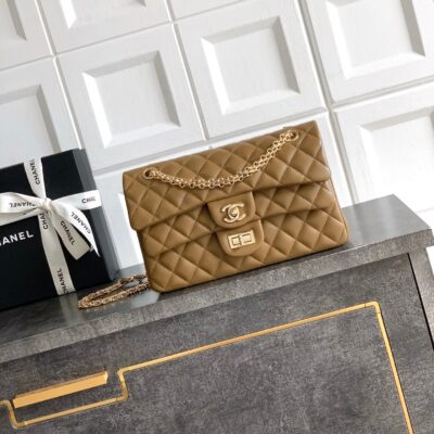 img_9322ccb2_20260422_i1776859916058_5761_0_0_jpg CHANEL 26S QUILTED CLASSIC FLAP MEDIUM BAG 25 IN KHAKI BROWN LAMBSKIN GOLD HARDWARE