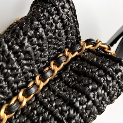 img_9322ccb2_20260523_i1779518812608_8256_0_5_jpg CHANEL 26S TOP HANDLE BAG 19 IN BLACK RAFFIA AND CALFSKIN GOLD HARDWARE