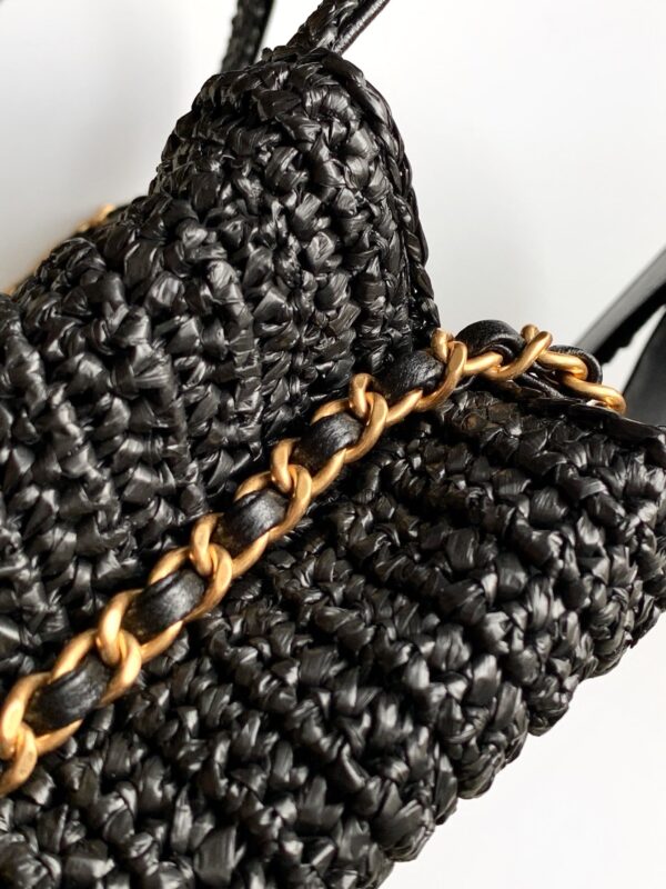 img_9322ccb2_20260523_i1779518812608_8256_0_5_jpg CHANEL 26S TOP HANDLE BAG 19 IN BLACK RAFFIA AND CALFSKIN GOLD HARDWARE