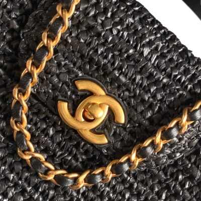 img_9322ccb2_20260523_i1779518813477_6788_0_4_jpg CHANEL 26S TOP HANDLE BAG 19 IN BLACK RAFFIA AND CALFSKIN GOLD HARDWARE