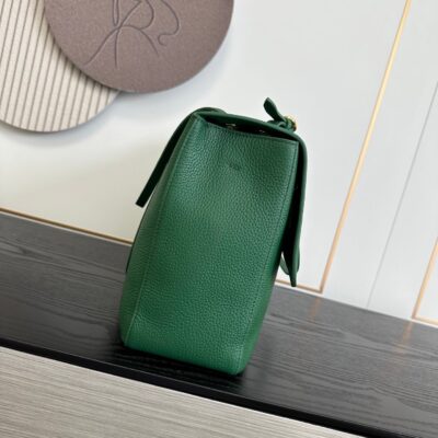 CHANEL 26S MAXI FLAP BAG 39 IN GREEN GRAINED CALFSKIN GOLD HARDWARE