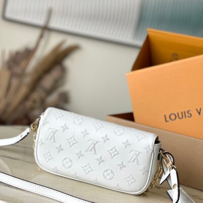 img_9acee4e0_20240815_i1723707332_8014_2_jpg WALLET ON CHAIN IVY 23 IN WHITE MONOGRAM PERFORATED CALFSKIN GOLD HARDWARE