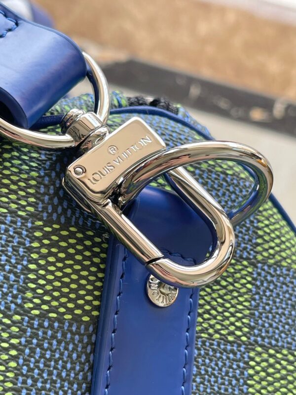 img_9acee4e0_20241004_i1728028187_1258_5_jpg KEEPALL BANDOULIÈRE 45 IN BLUE GREEN DAMIER HERITAGE COATED CANVAS
