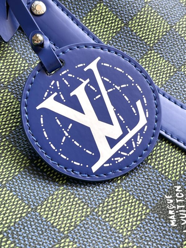 img_9acee4e0_20241004_i1728028187_2898_3_jpg KEEPALL BANDOULIÈRE 45 IN BLUE GREEN DAMIER HERITAGE COATED CANVAS