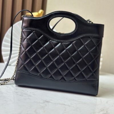 CHANEL 26S MINI SHOPPING BAG 24 IN BLACK LAMBSKIN