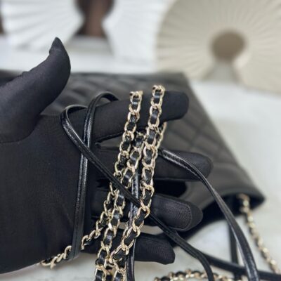 CHANEL 26S MINI SHOPPING BAG 24 IN BLACK LAMBSKIN
