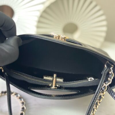 CHANEL 26S MINI SHOPPING BAG 24 IN BLACK LAMBSKIN