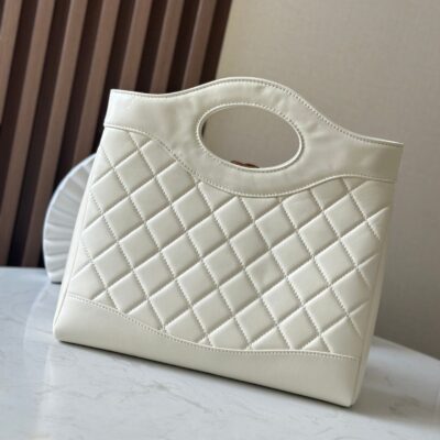 CHANEL 26S MINI SHOPPING BAG 32 IN WHITE LAMBSKIN