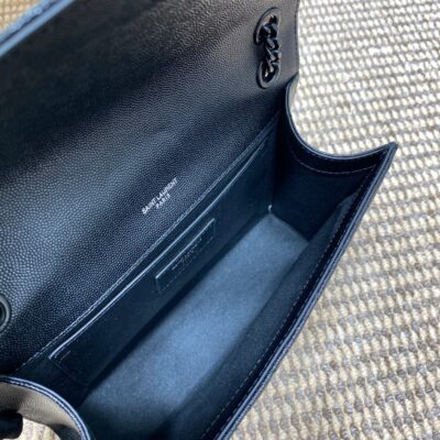 ENVELOPE CHAIN BAG 24 IN BLACK CALFSKIN