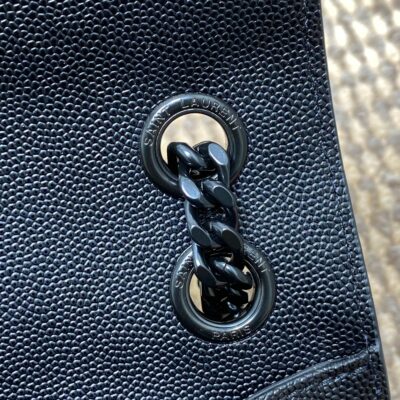ENVELOPE CHAIN BAG 24 IN BLACK CALFSKIN