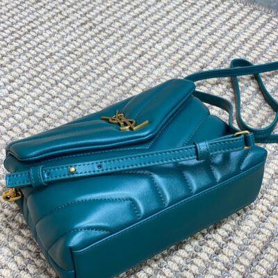 img_aed707d3_20240328_a1711605300713_5028_jpg LOULOU MINI BAG 20 IN DARK CYAN LAMBSKIN GOLD HARDWARE