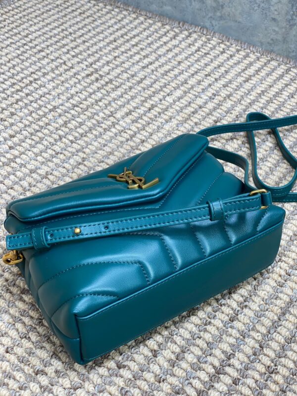 img_aed707d3_20240328_a1711605300713_5028_jpg LOULOU MINI BAG 20 IN DARK CYAN LAMBSKIN GOLD HARDWARE