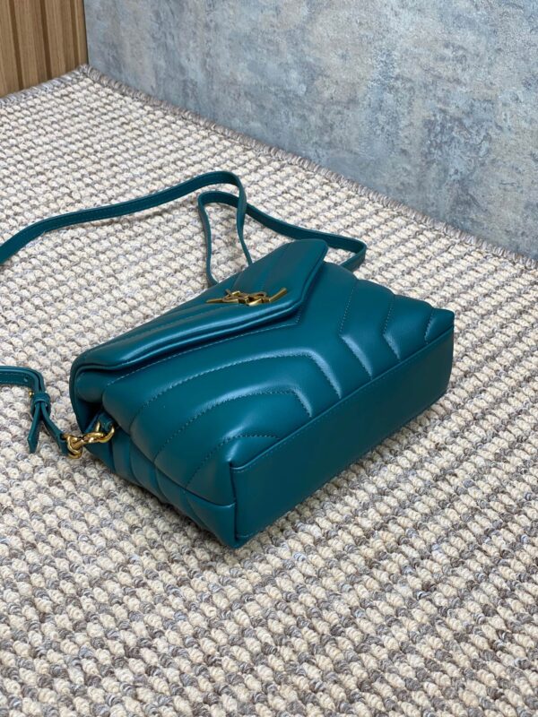img_aed707d3_20240328_a1711605300790_3673_jpg LOULOU MINI BAG 20 IN DARK CYAN LAMBSKIN GOLD HARDWARE