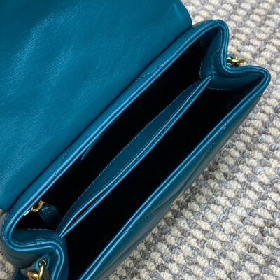 img_aed707d3_20240328_a1711605301876_1342_jpg LOULOU MINI BAG 20 IN DARK CYAN LAMBSKIN GOLD HARDWARE