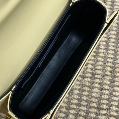 SOLFERINO SMALL SATCHEL 19 IN CANARY YELLOW CALFSKIN GOLD HARDWARE