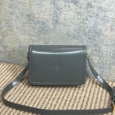 SOLFERINO SMALL SATCHEL 23 IN DARK GREY CALFSKIN GOLD HARDWARE
