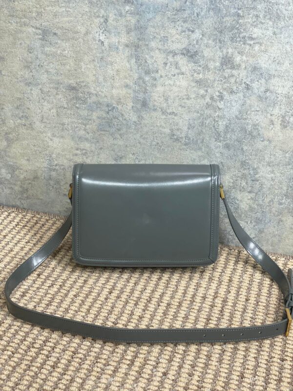 SOLFERINO SMALL SATCHEL 23 IN DARK GREY CALFSKIN GOLD HARDWARE