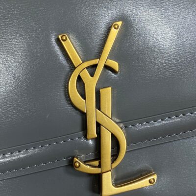 SOLFERINO SMALL SATCHEL 23 IN DARK GREY CALFSKIN GOLD HARDWARE