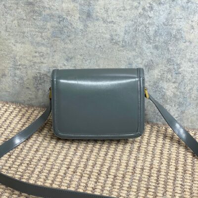 SOLFERINO SMALL SATCHEL 19 IN DARK GREY CALFSKIN GOLD HARDWARE