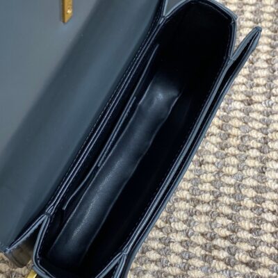 SOLFERINO SMALL SATCHEL 19 IN DARK GREY CALFSKIN GOLD HARDWARE