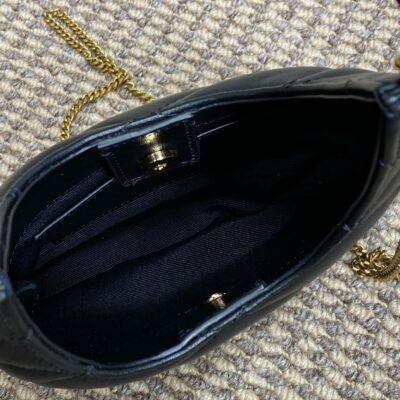 SADE HOBO 21 IN BLACK LAMBSKIN GOLD HARDWARE
