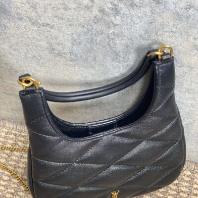 SADE HOBO 21 IN BLACK LAMBSKIN GOLD HARDWARE