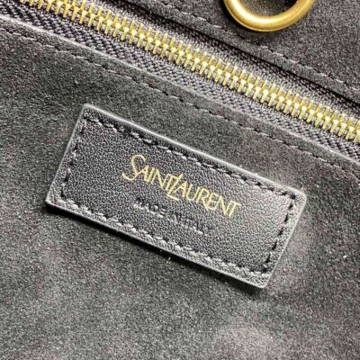 Y TOTE BAG 39 IN BLACK CALFSKIN