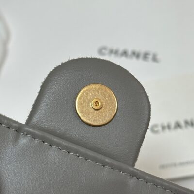 CC 25 HANDBAG 30 IN NATURAL GREY SUEDE GOLD HARDWARE