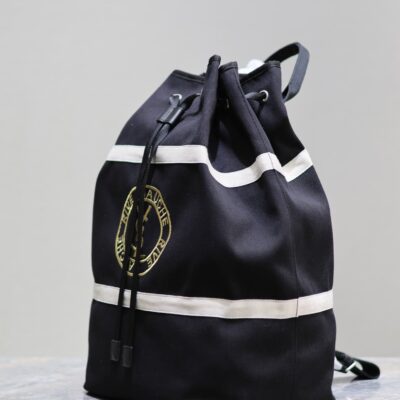 RIVE GAUCHE BACKPACK 49 IN BLACK MIX WHITE CANVAS