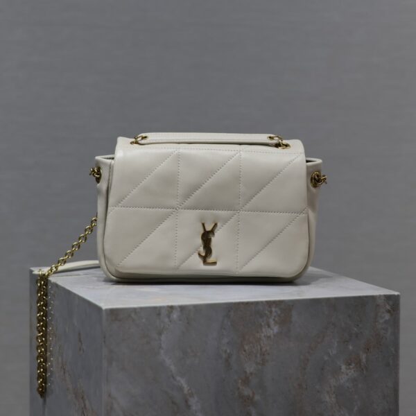 YSL 25S JAMIE MINI 20 IN BLANC VINTAGE LAMBSKIN GOLD HARDWARE