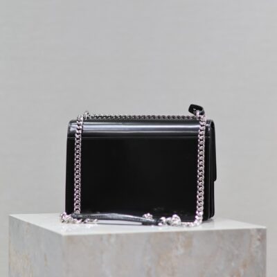img_c8ebba50_20240326_i1711444518_6744_3_jpg YSL 25S SUNSET MEDIUM 22 IN BLACK SHINY CALFSKIN SILVER HARDWRE