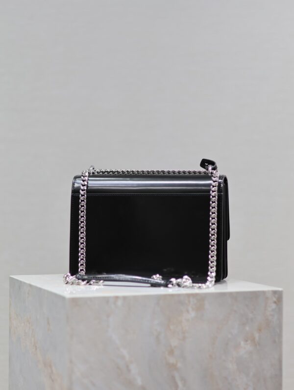 img_c8ebba50_20240326_i1711444518_6744_3_jpg YSL 25S SUNSET MEDIUM 22 IN BLACK SHINY CALFSKIN SILVER HARDWRE