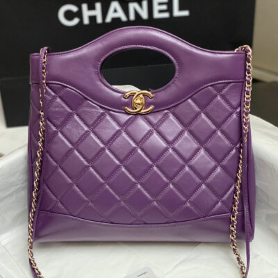 CC SMALL 30 SHOPPING BAG IN VIOLET PURPLE CALFSKIN