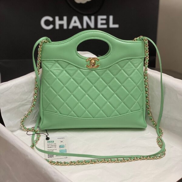 img_cf773044_20240515_i1715751806_7821_5_jpg CC MINI 23 SHOPPING BAG IN GREEN MINT CALFSKIN