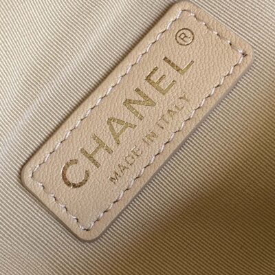 CHANEL 25S CAMERA BAG 23 IN BEIGE LAMBSKIN WITH GOLD HARDWARE