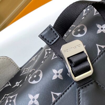 CHRISTOPHER BACKPACK 48 IN BLACK WHITE MONOGRAM CALFSKIN